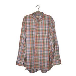 PETER MILLAR $160 Plaid Multi Untucked Long Sleeve Button Down Shirt Men's XL